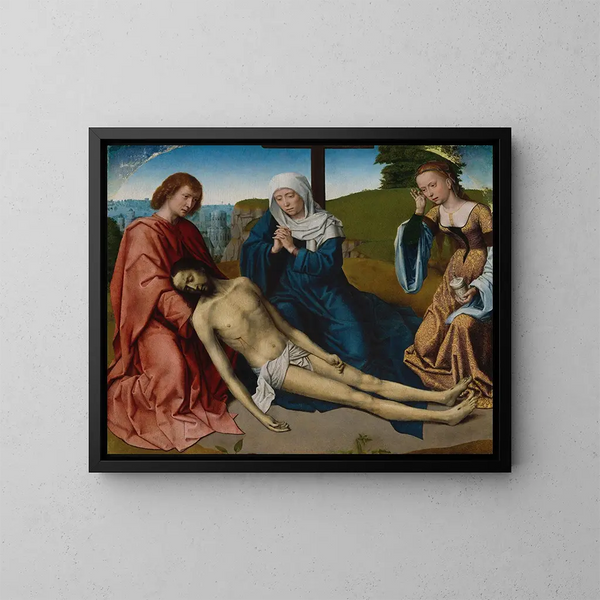 Lamentation sur le corps du Christ - Gerard David — kehystetty taideteos seinällä