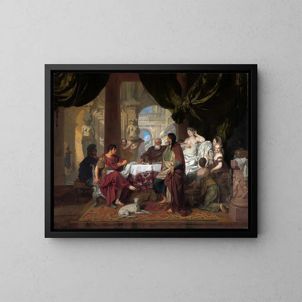 Le banquet de Cléopâtre - Gerard de Lairesse — kehystetty taideteos seinällä