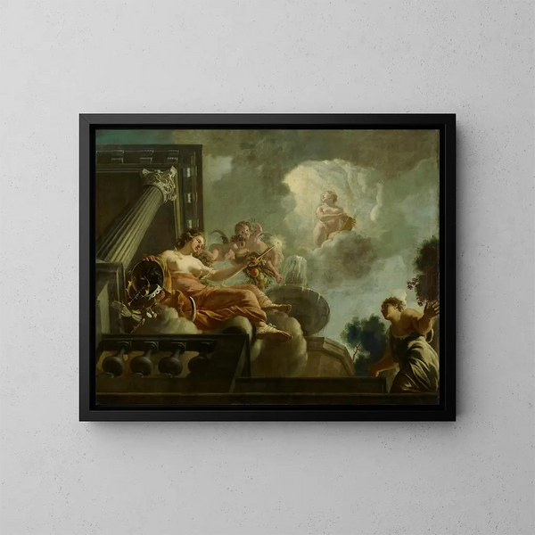 La religion favorise l'abondance. Représentation allégorique des soins aux lépreux et aux innocents. - Gerard de Lairesse — kehystetty taideteos seinällä