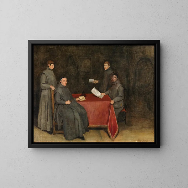 Neljä franciscalaista munkkia - Gerard ter Borch — kehystetty taideteos seinällä