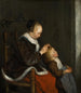 La chasse aux poux - Gerard ter Borch — näkymä teoksesta
