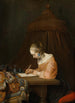 Nainen kirjoittamassa kirjettä - Gerard ter Borch — näkymä teoksesta