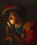 Poika puhaltaa hiillosta - Gerard van Honthorst — näkymä teoksesta
