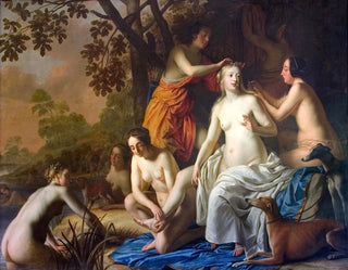 Diane ja hänen nymfinsä - Gerard van Honthorst — näkymä teoksesta