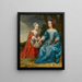 Kaksinkertainen muotokuva prinssi Guillaume III:sta (1650-1702) ja hänen tätinsä Marie:sta, Orangen prinsessa (1642-1688), lapset - Gerard van Honthorst — kehystetty taideteos seinällä