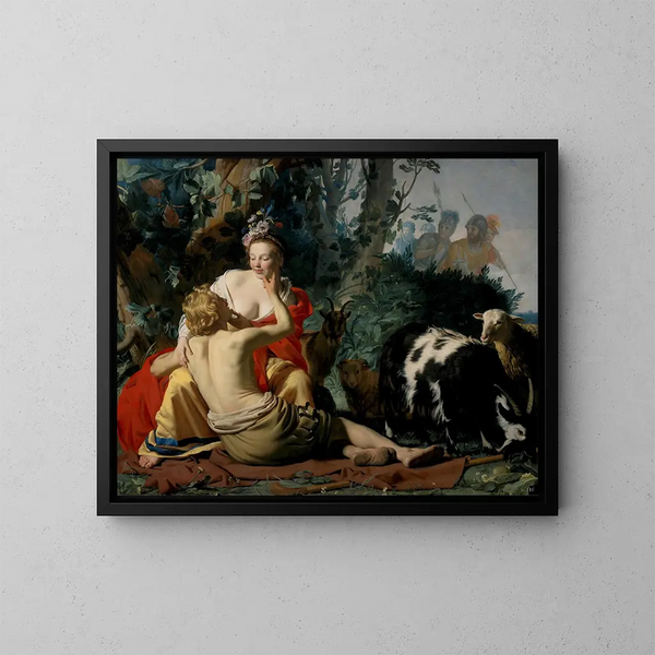 Granida ja Daifilo - Gerard van Honthorst — kehystetty taideteos seinällä