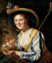 Bergère- ja kyyhkysiä - Gerard van Honthorst — näkymä teoksesta