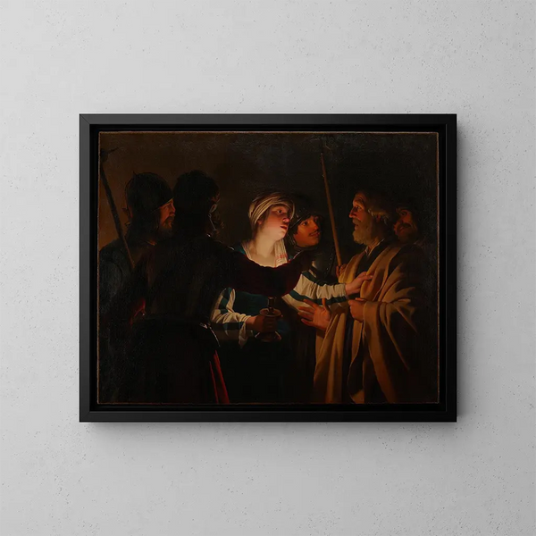 Le reniement de saint Pierre - Gerard van Honthorst — kehystetty taideteos seinällä