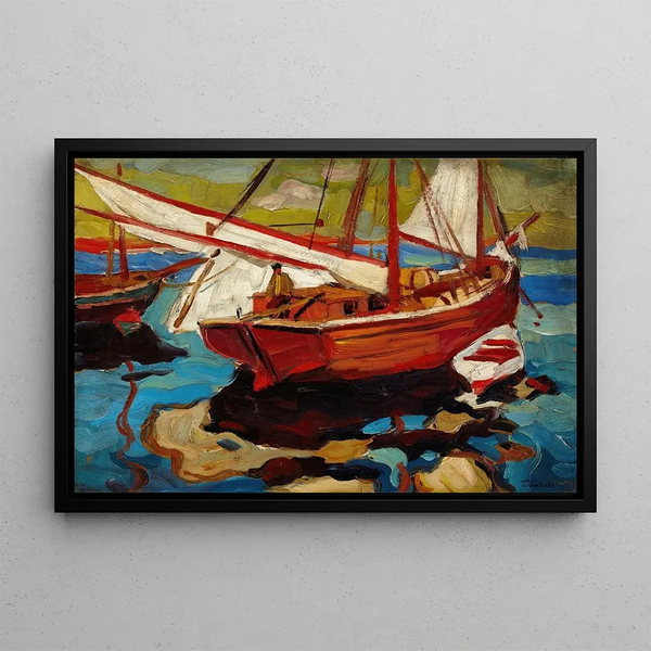 Gerassim Semenovich Golovkov - Fishing Boats in Hafen.webp