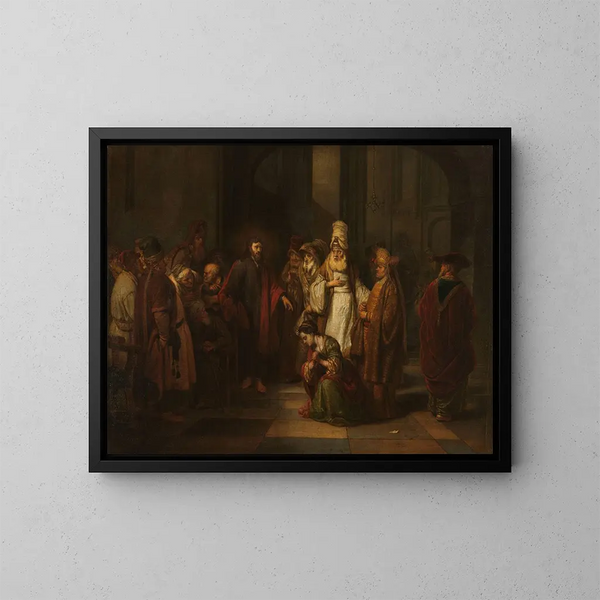 Le Christ et la femme adultère - Gerbrand van den Eeckhout — kehystetty taideteos seinällä
