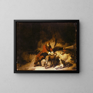 Le chasseur au repos - Gerbrand van den Eeckhout — kehystetty taideteos seinällä