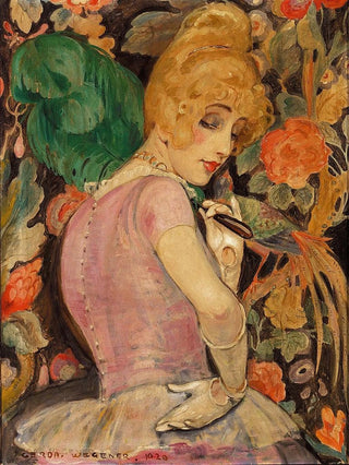 Gerda Wegener - Portrt af Lili Elbe med grn fjervifte.webp