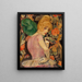 Portrait de Lili Elbe avec un éventail de plumes vertes - Gerda Wegener — kehystetty taideteos seinällä
