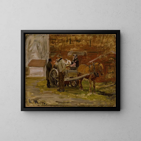 Le Chariot de pommes - Gerhard Munthe — kehystetty taideteos seinällä
