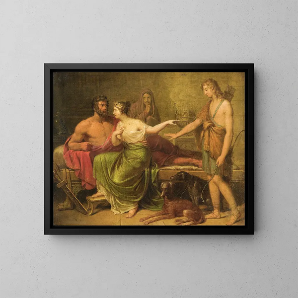 Hippolyte, Phèdre ja Theseus - Saksan koulu — kehystetty taideteos seinällä