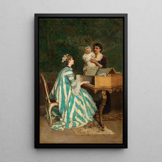 Gerolamo Induno - A Young Mother Playing the Hapsichord.webp