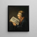 Vanha nainen lukemassa - Gerrit Dou — kehystetty taideteos seinällä