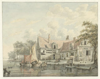 Ferme de paysan au bord de l'eau - Gerrit Hulseboom — näkymä teoksesta