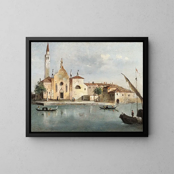 Santa Maria delle Grazie - Giacomo Guardi — kehystetty taideteos seinällä