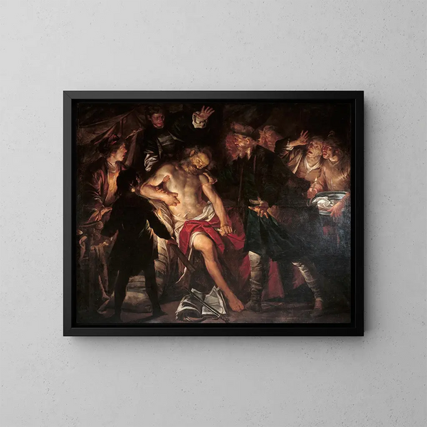 La mort de Caton - Gioacchino Assereto — kehystetty taideteos seinällä