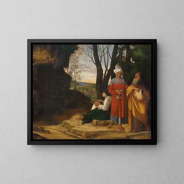 Trois philosophes - Giorgione — kehystetty taideteos seinällä