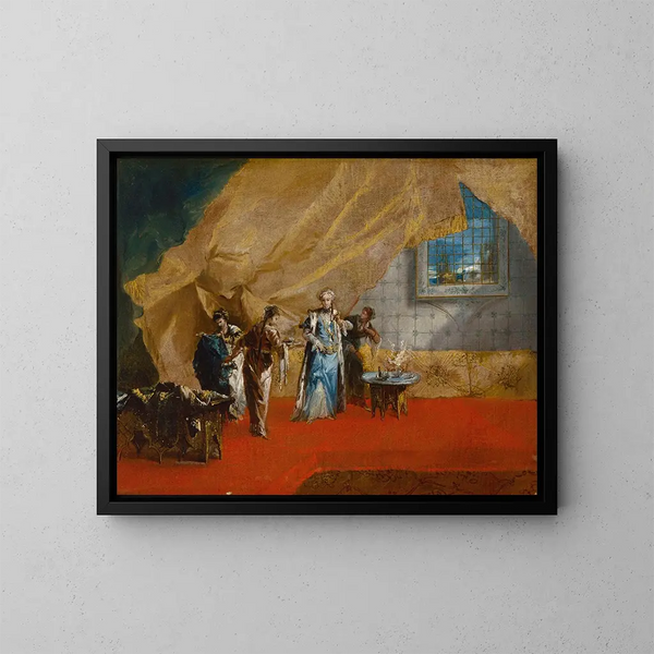 Une sultane prenant du café dans le harem - Giovanni Antonio Guardi — kehystetty taideteos seinällä