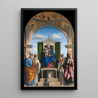 Giovanni Battista Cima da Conegliano - Enthroned Madonna with Child and SS Peter Romualdus Benedict and Paul.webp