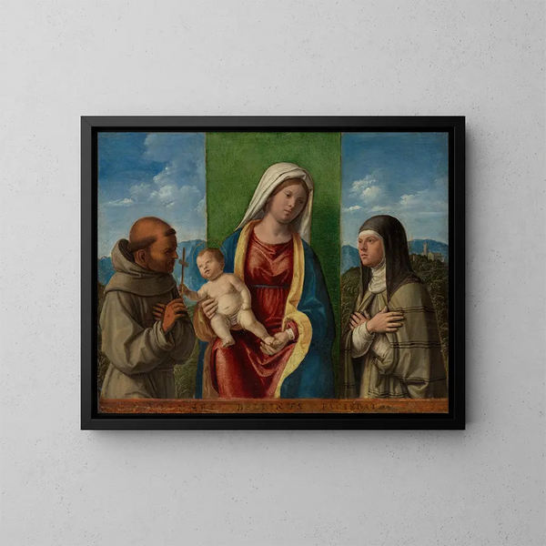 Vierge à l'Enfant avec les saints François et Claire - Giovanni Battista Cima da Conegliano — kehystetty taideteos seinällä