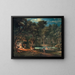 Figures près d'un campement dans un paysage nocturne - Giovanni Battista Innocenzo Colombo — kehystetty taideteos seinällä