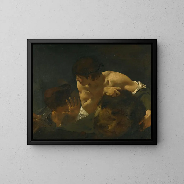 David ja Goljat - Giovanni Battista Piazzetta — kehystetty taideteos seinällä