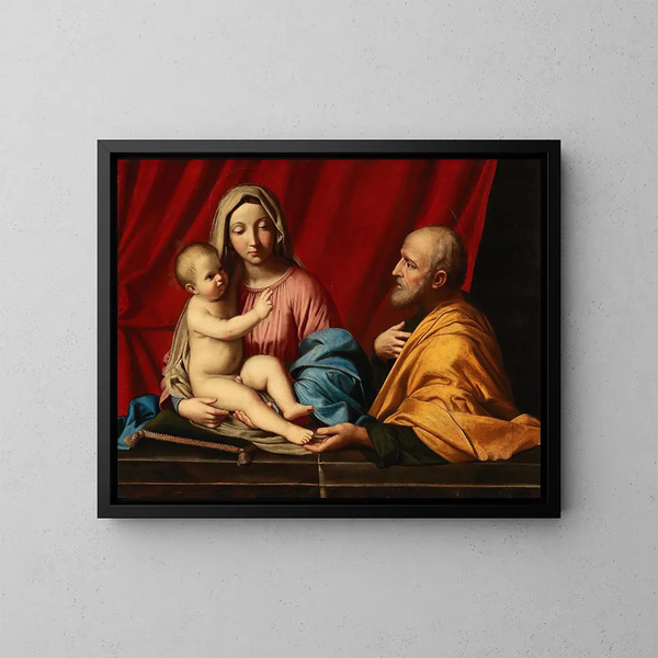 La Sainte Famille - Giovanni Battista Salvi da Sassoferrato — kehystetty taideteos seinällä
