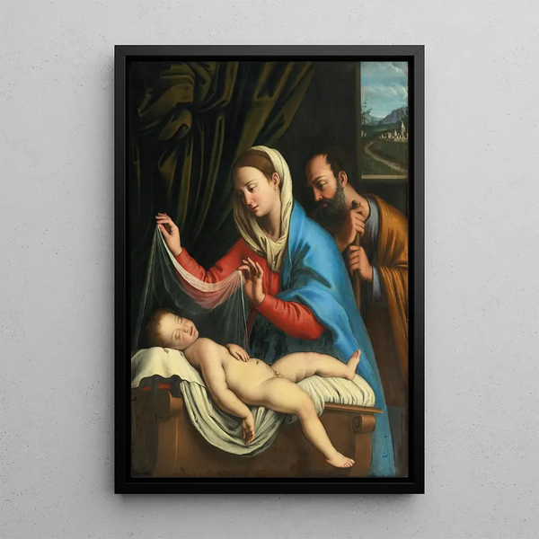 La Vierge et Saint Joseph avec l'Enfant Jésus endormi - Giovanni Battista Salvi da Sassoferrato — kehystetty taideteos seinällä