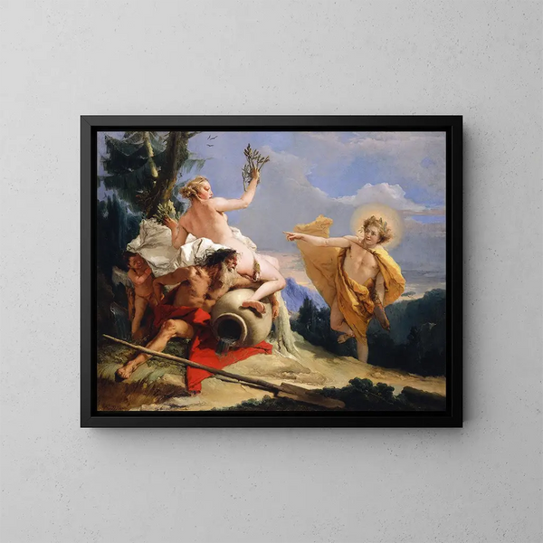 Apollon ja Daphnéstä - Giovanni Battista Tiepolo — kehystetty taideteos seinällä