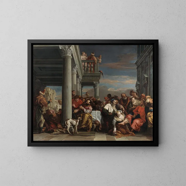 Jeesus Kristuksesta Simonin fariseuksen talossa - Giovanni Battista Tiepolo — kehystetty taideteos seinällä