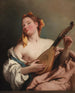 Nainen mandoliinilla - Giovanni Battista Tiepolo — näkymä teoksesta