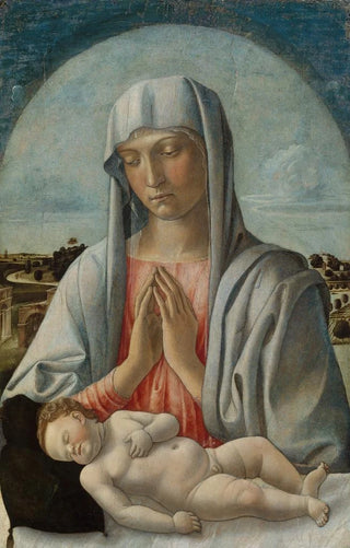 Giovanni Bellini - Madonna Adoring the Sleeping Child.webp