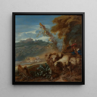 Giovanni Benedetto Castiglione - Roman Landscape with a Shepherd and Sheep.webp