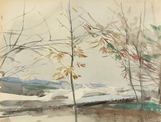Syksyinen maisema puiden kanssa - Giovanni Boldini — näkymä teoksesta