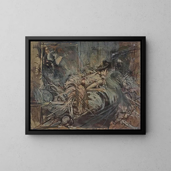 taiteilijan mallista - Giovanni Boldini — kehystetty taideteos seinällä