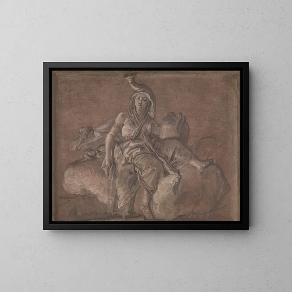 Kuvituskuva Afrikasta - Giovanni Domenico Tiepolo — kehystetty taideteos seinällä