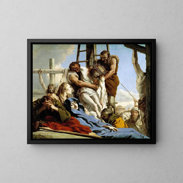Le Descente de croix - Giovanni Domenico Tiepolo — kehystetty taideteos seinällä