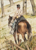 Ratsastaja tiedustelutehtävässä - Giovanni Fattori — näkymä teoksesta