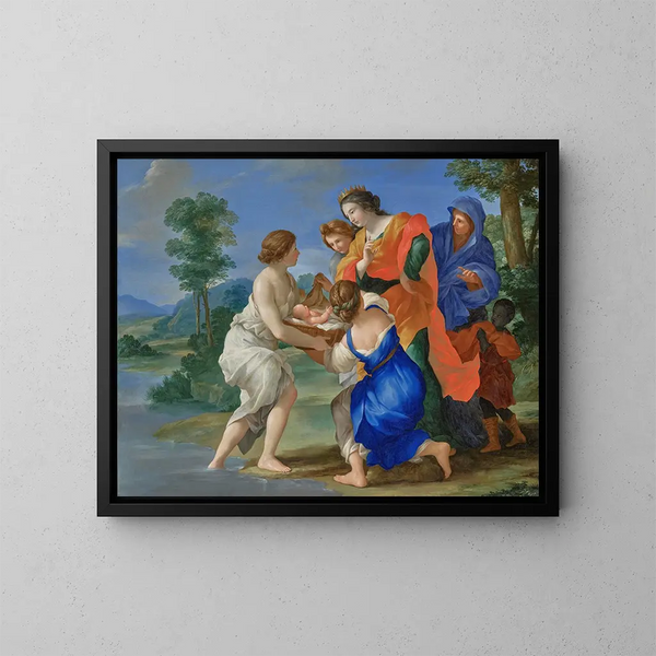La découverte de Moïse - Giovanni Francesco Romanelli — kehystetty taideteos seinällä