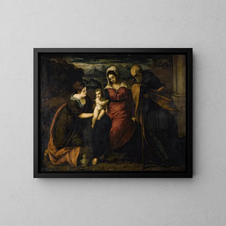 La Sainte Famille avec Marie Madeleine - Giovanni Galizzi — kehystetty taideteos seinällä