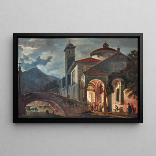 Giovanni Migliara - Figures at the Entrance to a Church.webp