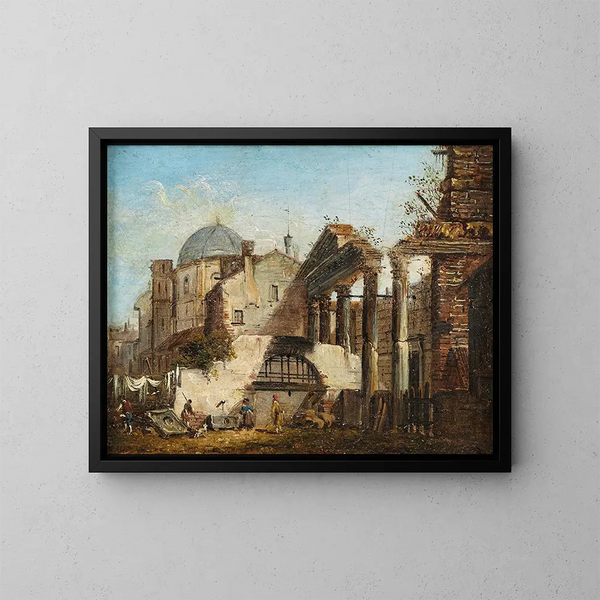 Le Forum Romain - Giovanni Migliara — kehystetty taideteos seinällä