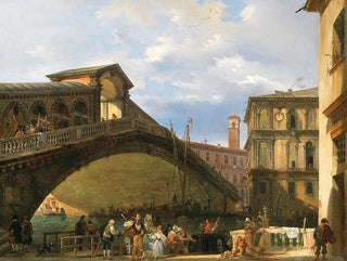 Venetsia, Rialto-silta - Giovanni Migliara — näkymä teoksesta