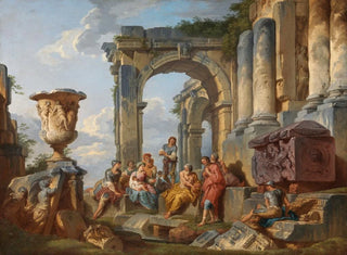 Un caprice avec saint Pierre prêchant aux Romains - Giovanni Paolo Panini — näkymä teoksesta