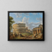 maisemasta Colosseumin ja Konstantinuksen sillan kanssa Roomassa - Giovanni Paolo Panini — kehystetty taideteos seinällä