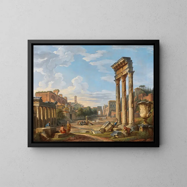 Le Forum romain - Giovanni Paolo Panini — kehystetty taideteos seinällä